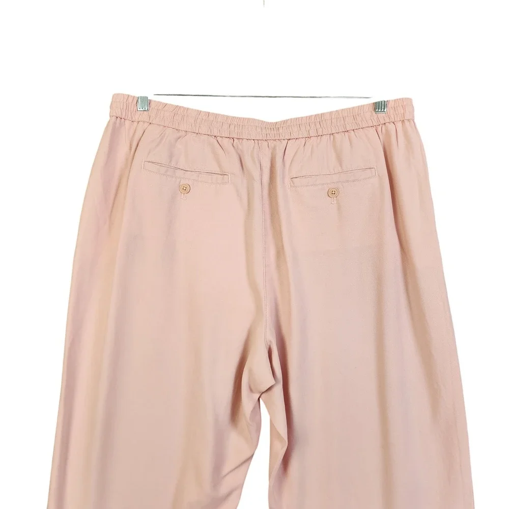 Talbots Womens The Easy Drawstring Pant Size‎ XL Pink Lyocell Drawstring Waist